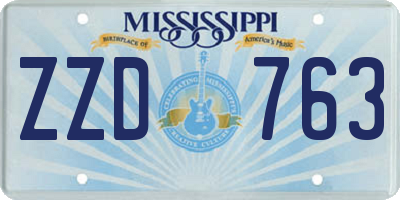 MS license plate ZZD763