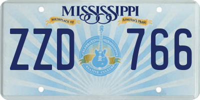 MS license plate ZZD766