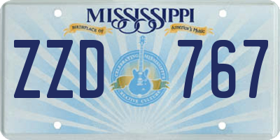 MS license plate ZZD767