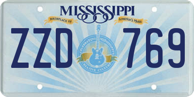 MS license plate ZZD769