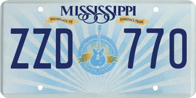 MS license plate ZZD770