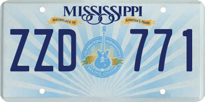 MS license plate ZZD771
