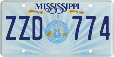 MS license plate ZZD774