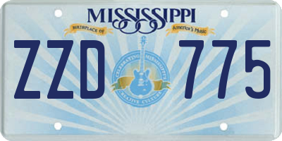 MS license plate ZZD775