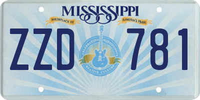 MS license plate ZZD781