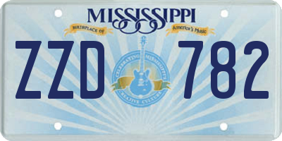 MS license plate ZZD782