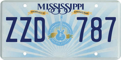 MS license plate ZZD787
