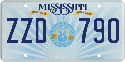 MS license plate ZZD790