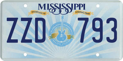 MS license plate ZZD793