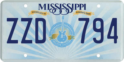 MS license plate ZZD794