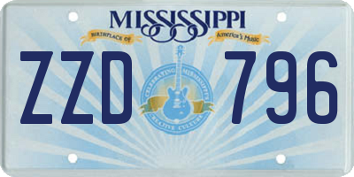 MS license plate ZZD796