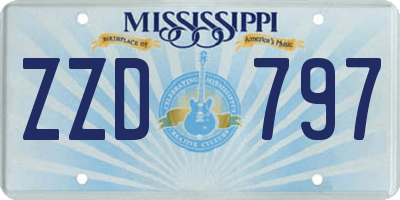 MS license plate ZZD797