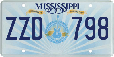 MS license plate ZZD798