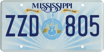 MS license plate ZZD805