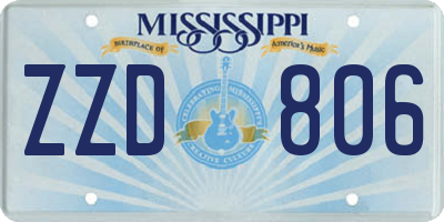 MS license plate ZZD806