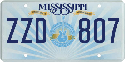 MS license plate ZZD807