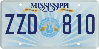 MS license plate ZZD810