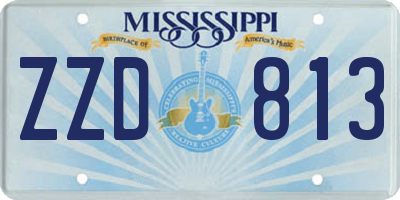 MS license plate ZZD813