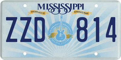 MS license plate ZZD814