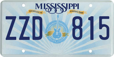 MS license plate ZZD815