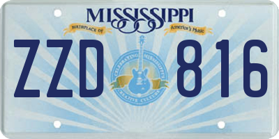 MS license plate ZZD816