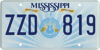 MS license plate ZZD819