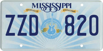 MS license plate ZZD820