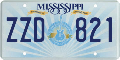 MS license plate ZZD821