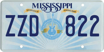 MS license plate ZZD822