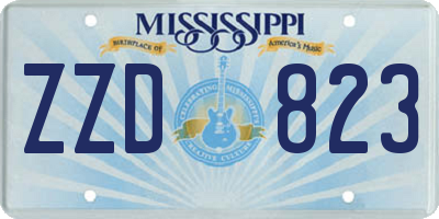 MS license plate ZZD823
