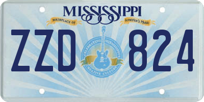 MS license plate ZZD824