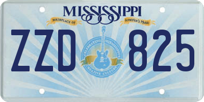 MS license plate ZZD825