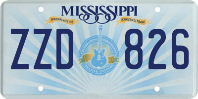 MS license plate ZZD826