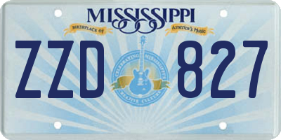 MS license plate ZZD827