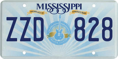 MS license plate ZZD828