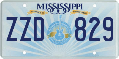 MS license plate ZZD829