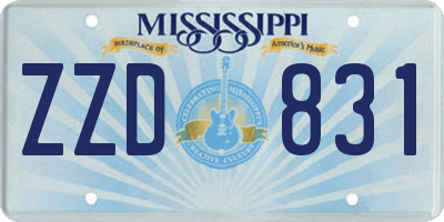 MS license plate ZZD831