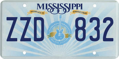 MS license plate ZZD832