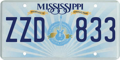 MS license plate ZZD833