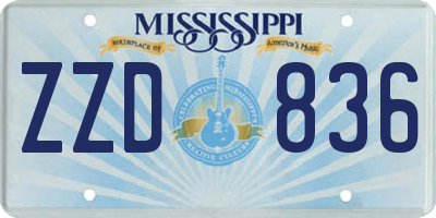 MS license plate ZZD836