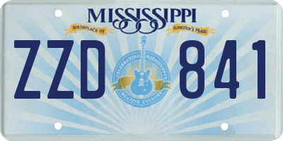 MS license plate ZZD841