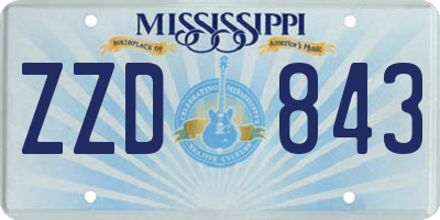 MS license plate ZZD843