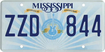 MS license plate ZZD844