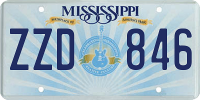 MS license plate ZZD846