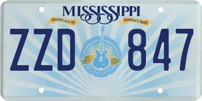 MS license plate ZZD847