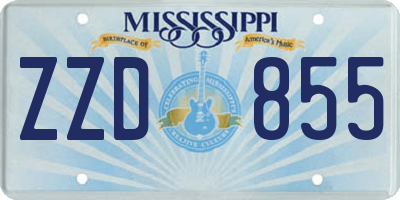 MS license plate ZZD855