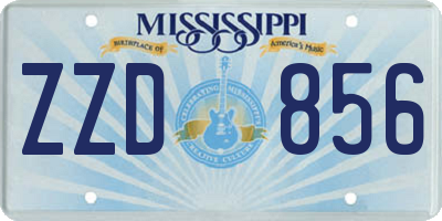 MS license plate ZZD856