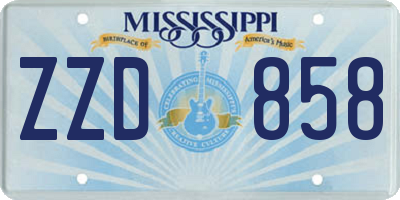 MS license plate ZZD858