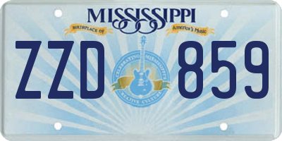 MS license plate ZZD859