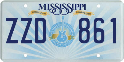 MS license plate ZZD861